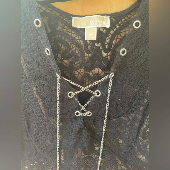 Michael Kors eyelet lace dress with chain - size XL - Picture 4 of 8